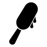 sucette glacée popsicle crème glacée sur bâton icône illustration vectorielle de couleur noire image de style plat vecteur