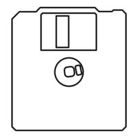 disquette disquette concept de stockage contour contour icône illustration vectorielle de couleur noire image de style plat vecteur