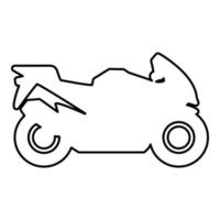 moto silhouette moto sport vélo contour contour icône noir couleur illustration vectorielle image de style plat vecteur