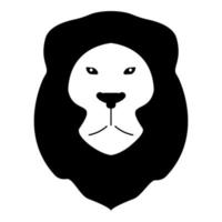 lion animal chat sauvage tête icône noir couleur illustration vectorielle image de style plat vecteur