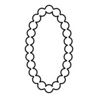 collier bijoux en perles avec perle perle bijouterie parure contour contour icône illustration vectorielle de couleur noire image de style plat vecteur