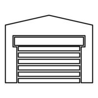 porte de garage pour voiture volet roulant hangar entrepôt contour contour icône illustration vectorielle de couleur noire image de style plat vecteur