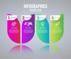 Modèle de conception infographie coloré, éléments abstraits du graphique avec étapes. vecteur