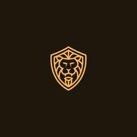bouclier tête de lion logo vecteur