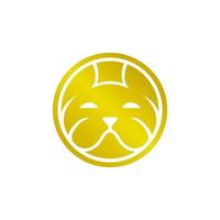logo de pièce de monnaie bouledogue vecteur