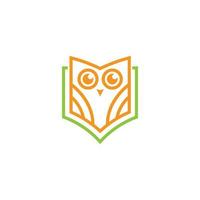 logo de livre de hibou vecteur