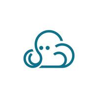 logo nuage de poulpe vecteur