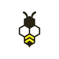 logo abeille hexagonale vecteur