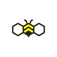 logo abeille hexagonale vecteur