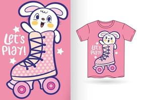 dessin animé mignon lapin lapin pour t shirt.eps vecteur