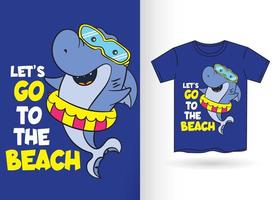 requin de dessin animé pour t-shirt