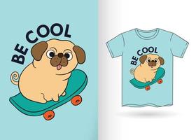 dessin animé mignon de chien pour t-shirt vecteur