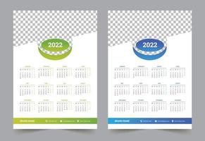 calendrier 2022 design d'entreprise. conception du calendrier du nouvel an 2022 vecteur