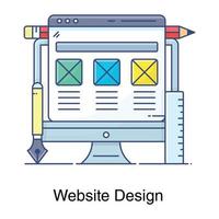 une conception d'icône de conception de site Web en vecteur plat