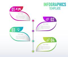 Modèle de conception infographie coloré, éléments abstraits de grah avec étapes. illustration vectorielle vecteur
