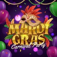 fête du carnaval du mardi gras vecteur