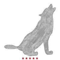 silhouette de l'icône du loup. style plat vecteur