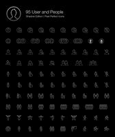 Utilisateur et personnes Pixel Perfect Icons (style de ligne) Shadow Edition. vecteur