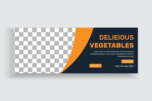 conception de la couverture de la chronologie des médias sociaux de la vente de légumes délicieux vecteur