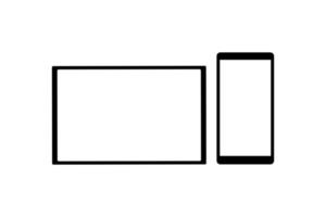ensemble réaliste. tablette, smartphone. maquette de modèle. illustration vectorielle stock. vecteur