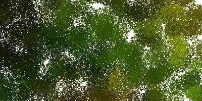 toile de fond de vecteur vert clair avec des flocons de neige de Noël.