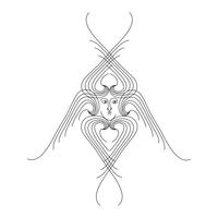 Ange. Symbole religieux dessiné à la main. Archange avec des ailes icône