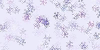 modèle de doodle vecteur violet clair avec des fleurs.