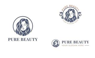 conception de modèle de logo de beauté femme vecteur