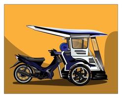 image vectorielle de l'illustration des outils de transport traditionnels de gorontalo, sulawesi du nord, indonésie vecteur