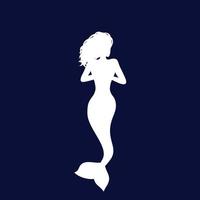 silhouette de sirène, art vectoriel de femme de mer