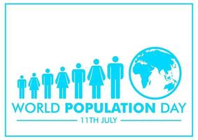 image vectorielle de la journée mondiale de la population le 11 juillet vecteur