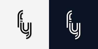 logo de la lettre initiale abstraite moderne fy. vecteur