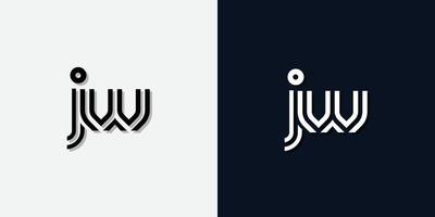 logo de la lettre initiale abstraite moderne jw. vecteur