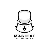 logo chat magique vecteur