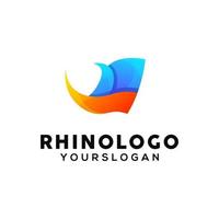 modèle de conception de logo coloré de rhinocéros vecteur