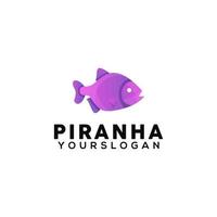 modèle de conception de logo coloré piranha vecteur