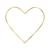 cadre coeur doré pour carte de saint valentin ou invitation de mariage. cadre de coeur en métal simple vecteur éléments graphiques de stock isoler sur fond d'écriture cadre doré coeurs cadre de la saint valentin
