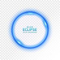 éclipse bleue abstraite de lumière sur fond transparent brillant, isolée et facile à modifier vecteur