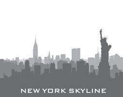 New York, USA skyline. Silhouette de la ville américaine, monument de la liberté