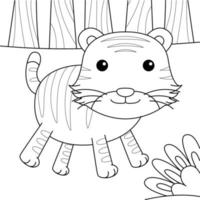 coloriage doodle tigre pour les enfants vecteur