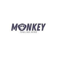 typographie de logo de singe vecteur