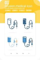 icône de perfusion médicale premium avec plusieurs styles isolés sur fond blanc. modèle de conception de symbole d'illustration vectorielle pour la conception Web, l'application mobile, l'interface utilisateur, l'ux, la médecine et tous les projets. fichier eps