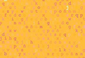 texture vectorielle jaune clair et orange avec des caractères abc. vecteur