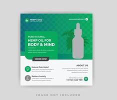 cbd huile chanvre cannabis produit médias sociaux modèle de bannière de publication vecteur