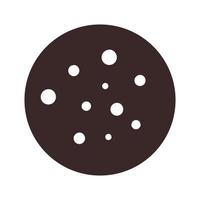 biscuit maison avec silhouette de miettes de chocolat. cookie traditionnel aux pépites de chocolat pour le logo, l'impression, l'étiquette, la recette, le menu, l'emballage, la conception et la décoration de la boulangerie vecteur