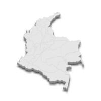 carte 3d avec les frontières des régions vecteur