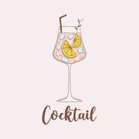 illustration de cocktail coloré dessiné à la main vecteur