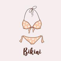 illustration de bikini coloré dessiné à la main vecteur