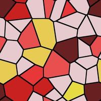 motif de polygone de mosaïque de vitrail jaune rouge vecteur