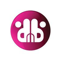 lettre db logo. vecteur de conception de lettre db avec des points. cercle violet. élément de modèle de conception. illustration vectorielle de conception